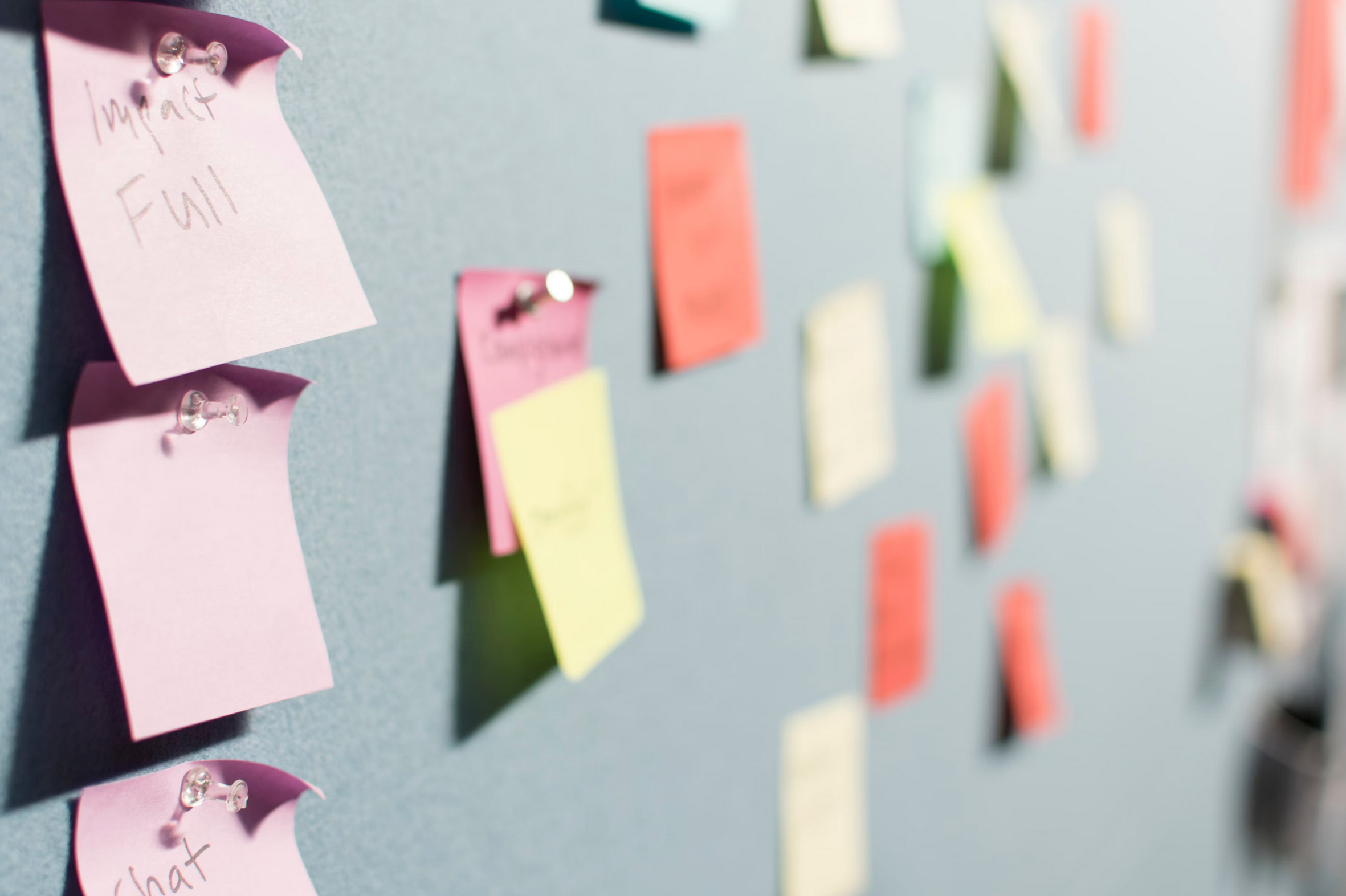 Photo of post-its on a wall